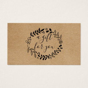 Woodland Garland Rustic Kraft Gift Card