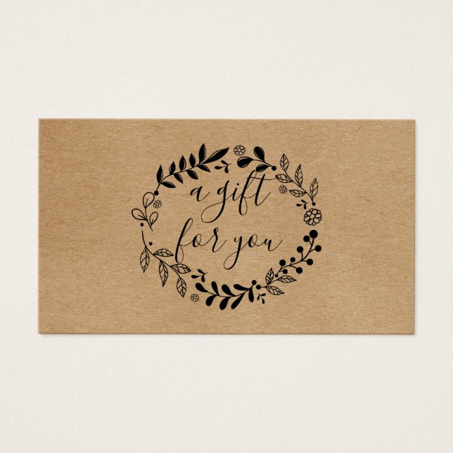 Woodland Garland Rustic Kraft Gift Card (Front)