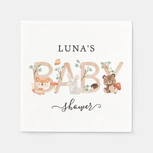Woodland Gender Neutral Baby Shower Napkin