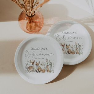 Woodland Gender Neutral Baby Shower  Paper Plate