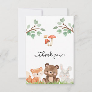 Woodland Gender Neutral Baby Shower Thank you Card
