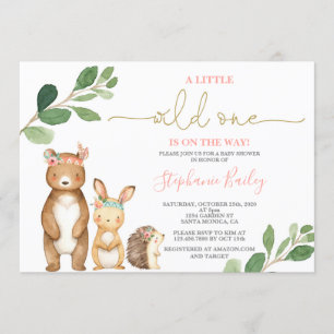 Woodland girl Baby Shower Invitation
