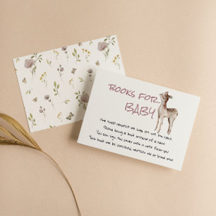 Woodland Girl Forest Deer Baby Book Request Enclosure Card