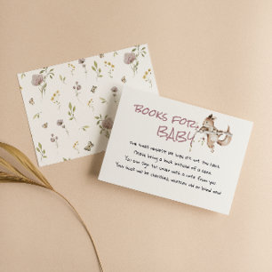 Woodland Girl Forest Squirrel Baby Book Request Enclosure Card