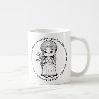 Woodland Girl with Daisies 'Love Is' Mug