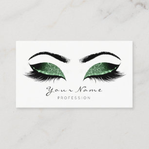 Woodland Glitter Makeup Artist Lash Black White Appointment Card