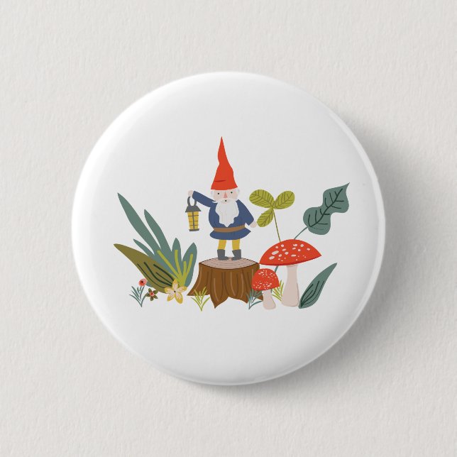 Woodland Gnome 6 Cm Round Badge (Front)