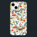 Woodland Gnomes Case-Mate iPhone 14 Case<br><div class="desc">Whimsical green and red woodland themed pattern designed by Shelby Allison featuring tiny gnome characters,  mushrooms,  flowers and foliage.</div>