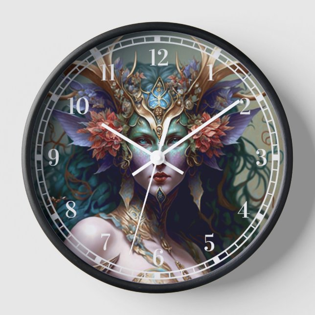 Woodland Goddess Fantasy Art Clock (Front)