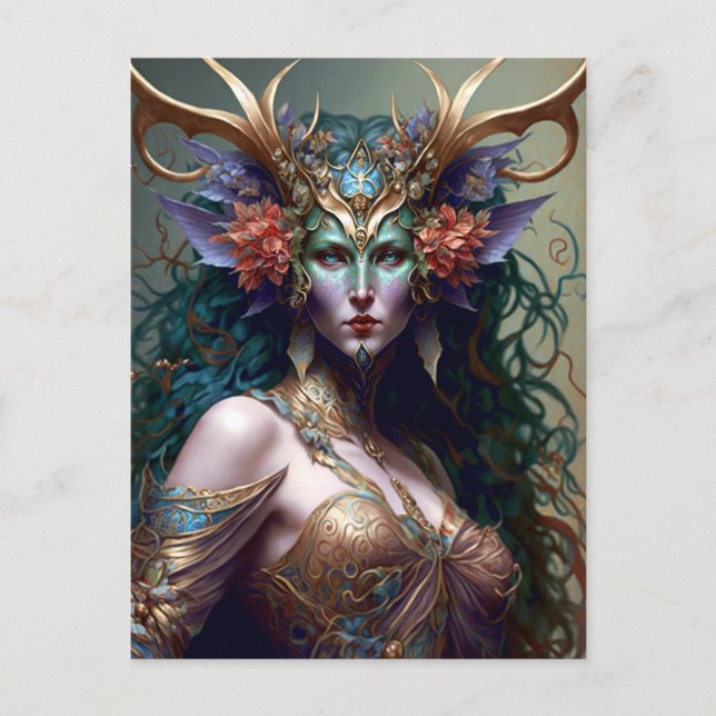 Woodland Goddess Fantasy Art Postcard (Front)
