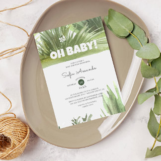 Woodland Grass Greenery Baby Shower Invitation