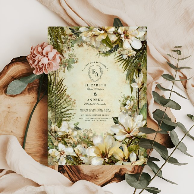 Woodland Greenery Botanical Wedding Invitation (Creator Uploaded)