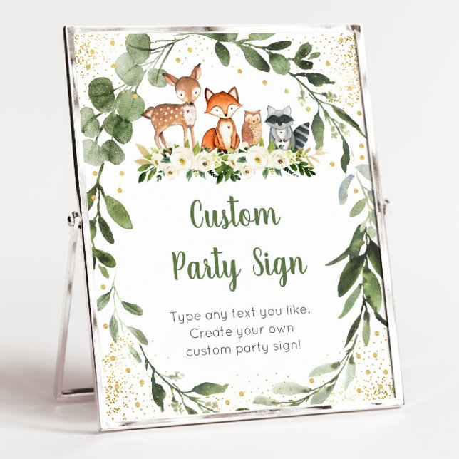Woodland Greenery Editable Baby Shower Sign (Creator Uploaded)