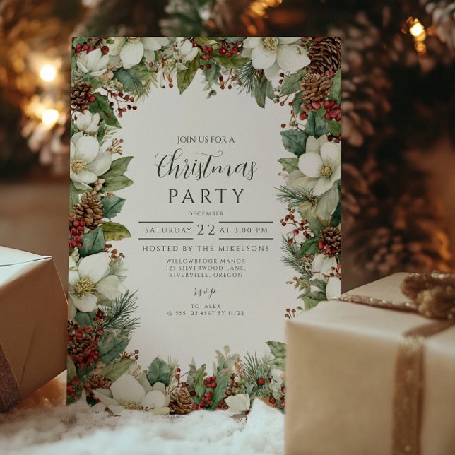 Woodland Greenery Holiday Gathering Invitation (Creator Uploaded)