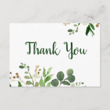 Woodland greenery Thank You card