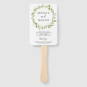 Woodland Greenery Wedding Fan Program