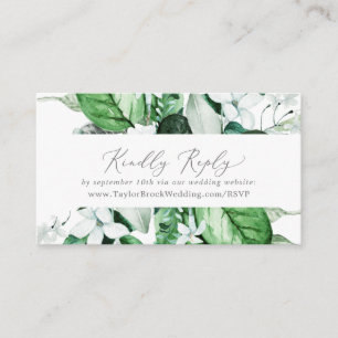 Woodland Greenery Wedding Website RSVP Enclosure Card