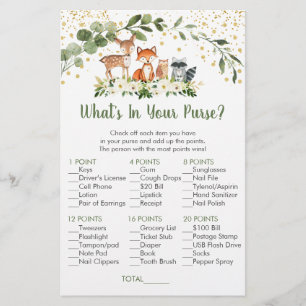 Woodland Greenery What's In Your Purse Game