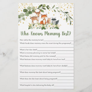 Woodland Greenery Who Knows Mummy Best Game