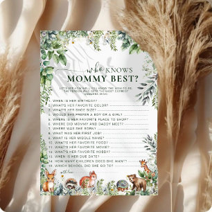  Woodland Greenery Who Knows Mummy Best Game