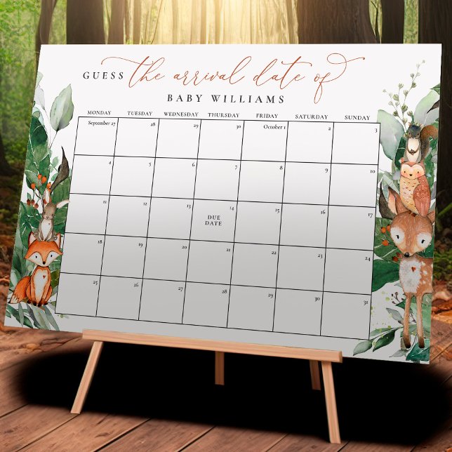 Woodland Guess The Due Date Calendar Poster (Creator Uploaded)