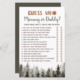 Woodland "Guess Who.." Baby Shower Game  