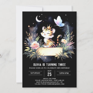 Woodland Happy Tiger Birthday Invitation