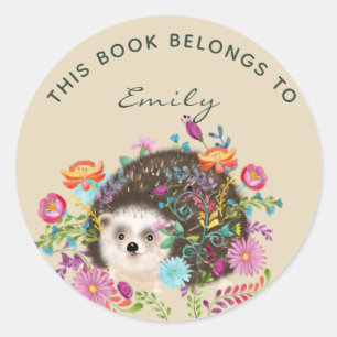 Woodland Hedgehog BOOK Stickers - add name