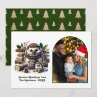 Woodland Hedgehog Family Cosy Forest Christmas