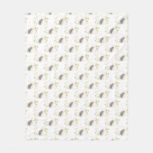Woodland Hedgehog Fleece Blanket