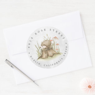 Woodland Hedgehog   Forest Baby Return Address Classic Round Sticker