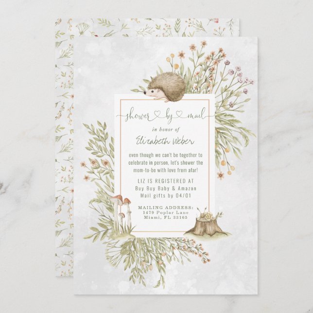 Woodland Hedgehog | Forest Baby Shower By Mail (Front/Back)