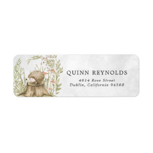 Woodland Hedgehog   Forest Return Address Label