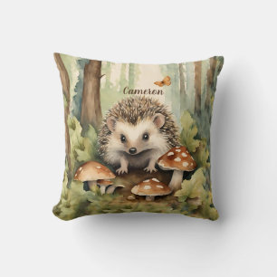 Woodland Hedgehog Gender Neutral Personalised Cushion