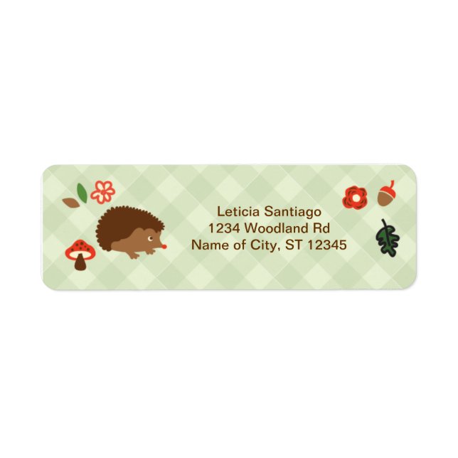 Woodland Hedgehog Label Return Address Label (Front)