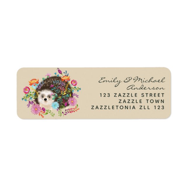 Woodland Hedgehog Return Address Labels (Front)