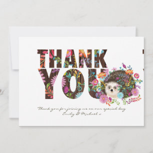 Woodland Hedgehog THANK YOU Folk Flowers