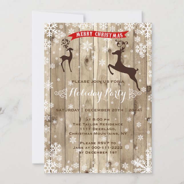 Woodland Holiday Party Invitation (Front)
