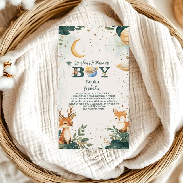 Woodland Houston We Have A Boy Books for Baby Enclosure Card (Creator Uploaded)
