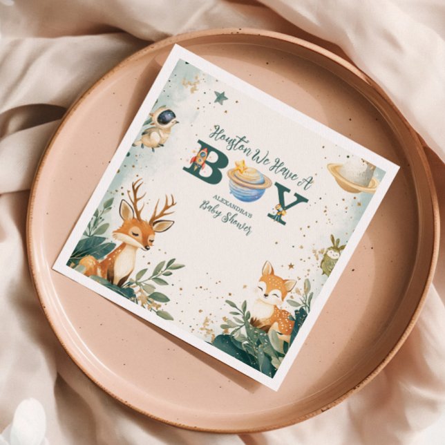 Woodland Houston We Have A Boy Outer Space  Napkin (Creator Uploaded)