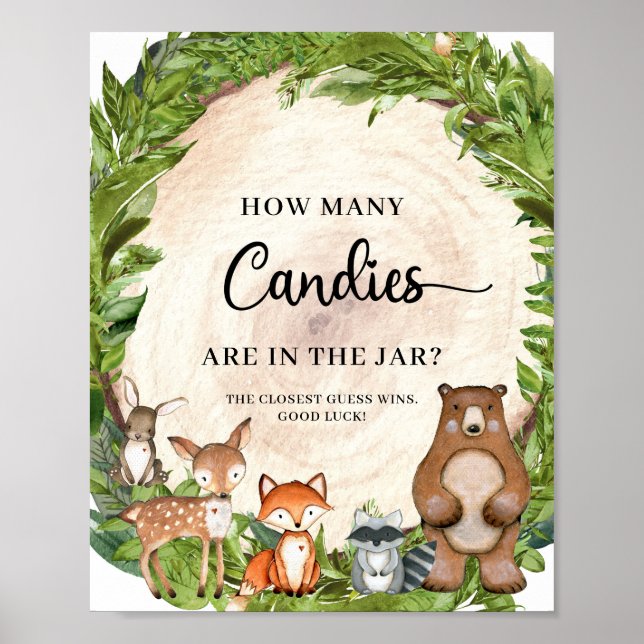 Woodland How Many Candies Are In The Jar game Poster (Front)