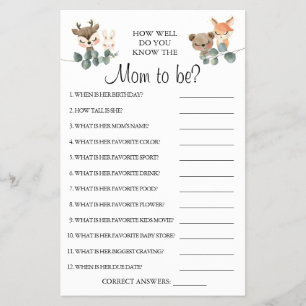 Woodland How well do you know Mom to be game card