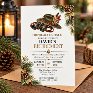 Woodland Hunting Retirement Party Outdoorsman Invitation