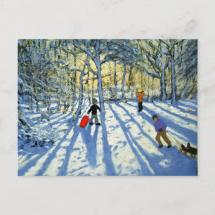Woodland in winter near Ashbourne Derbyshire Postcard
