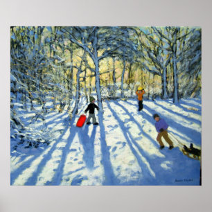 Woodland in winter near Ashbourne Derbyshire Poster