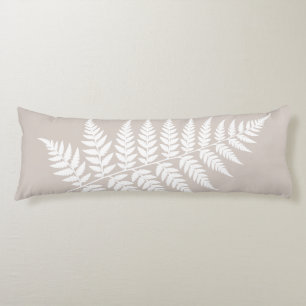 Woodland Inspired Mocha Taupe White Fern Body Cushion