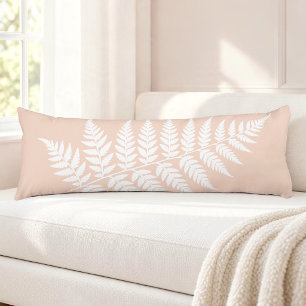 Woodland Inspired Soft Peach White Fern Body Cushion