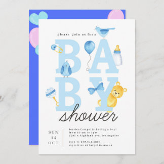 Woodland It's a boy forest friends baby shower Invitation