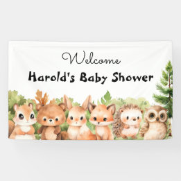Woodland Joy Baby Shower Welcome Banner