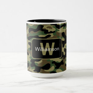 Woodland Khaki Camo With Personalisation   Mug